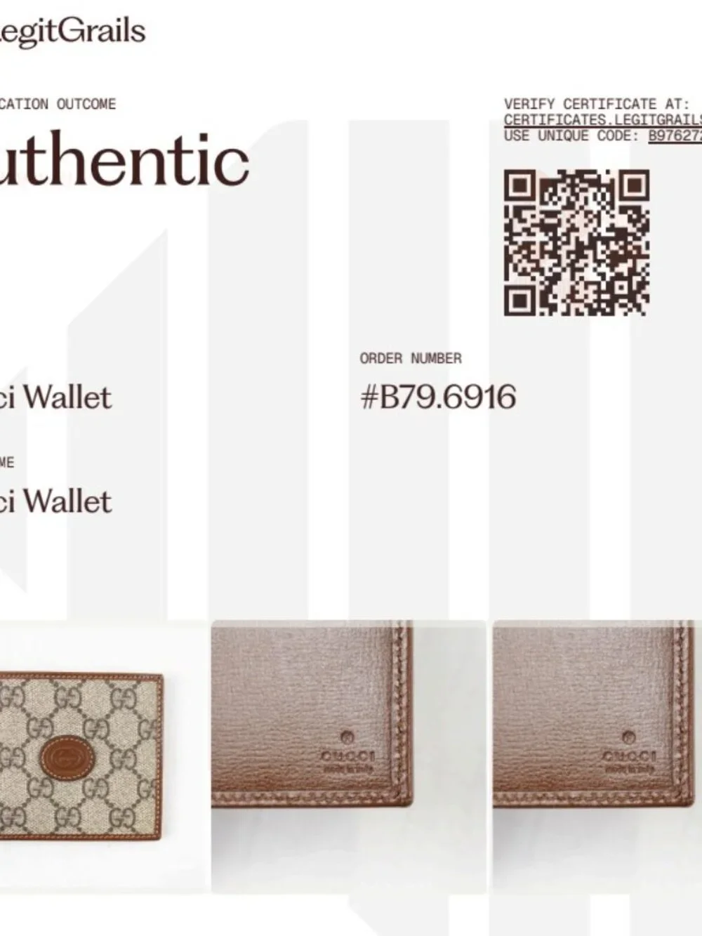 Gucci GG Supreme Logo Bifold Wallet In Beige & Brown Coated Canvas With Dust Bag - Picture 13 of 13